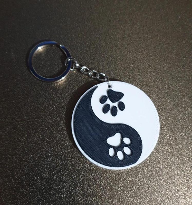 Keychain Dog Lover Black and White