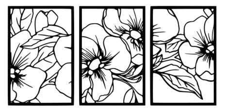 set Pear Flower Wall Art