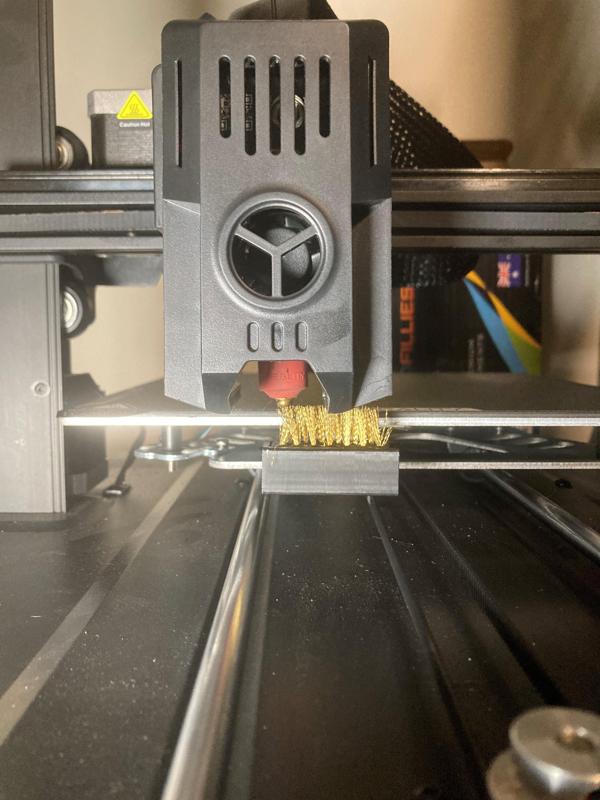 Ender 3 V3 KE & SE x-axis nozzle brush - No support!