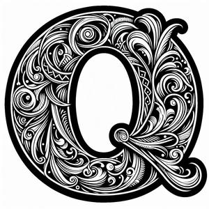 Frottage creation: letter Q (version 2)
