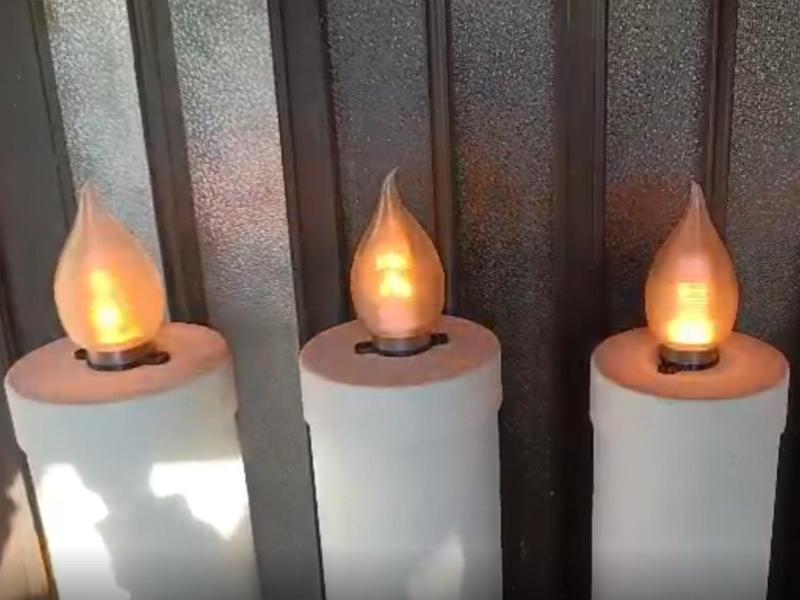 Flame candle for LED light bulb