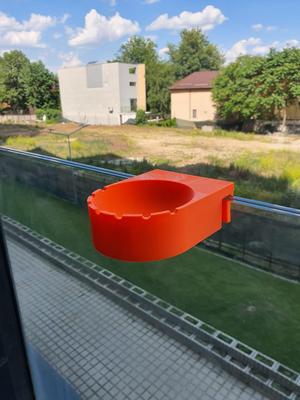 Ashtray glass railling