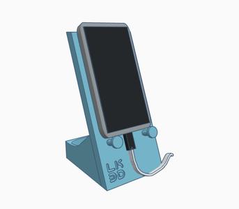Modern office Desk phone dock stand mount pen and acessories storage "Blue"