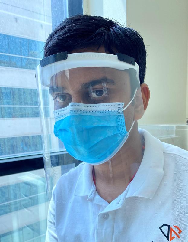 Face Shield with eyes top cover