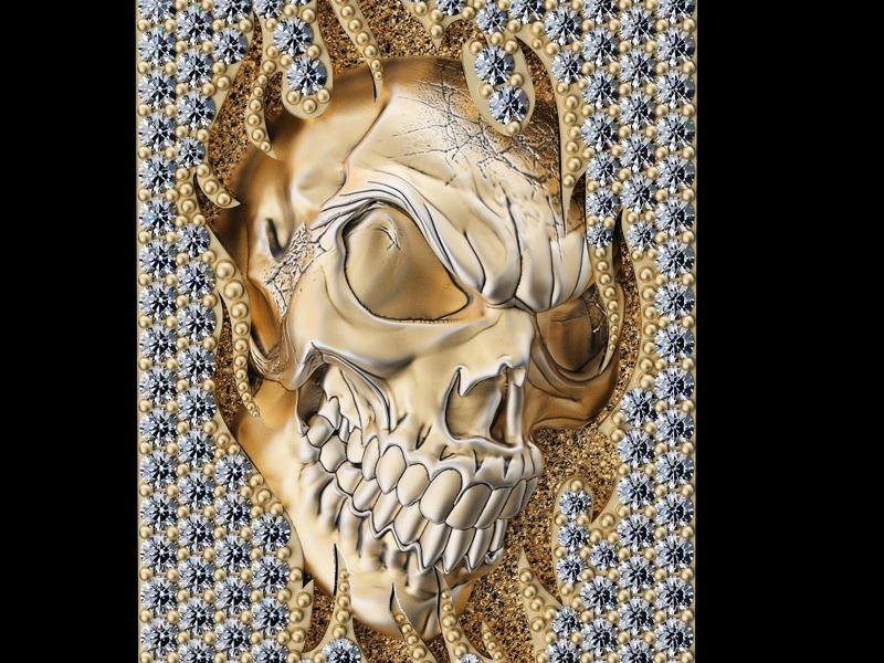 Skull pendant with gem