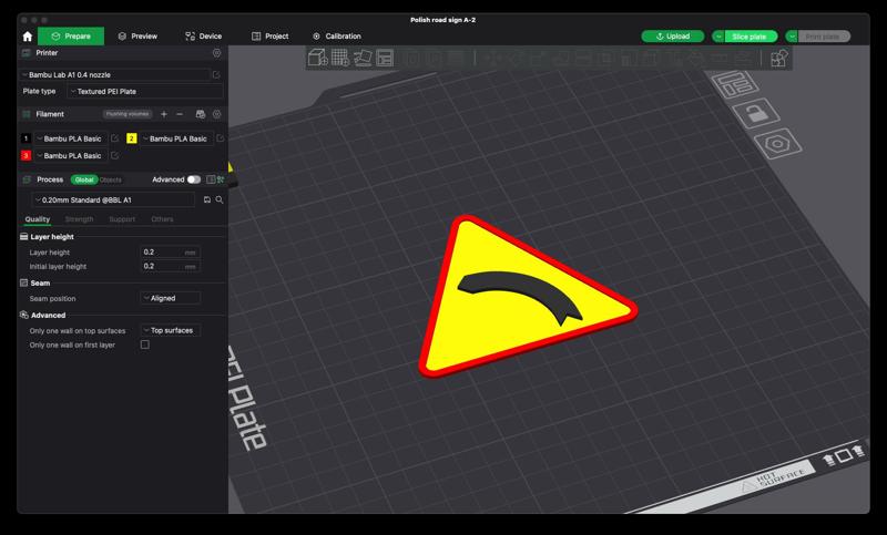 Polish road sign A-2