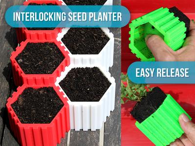 Seedling Planter Pot | Interlocking Hexagons | Easy Release System