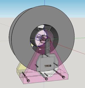 Cable drum from filament spool with slip ring and ball bearings