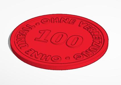 100 Days without accident Coin (german)