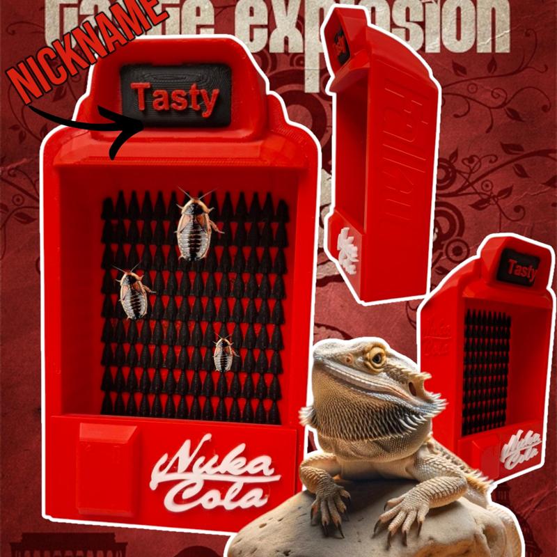 Fallout Feeder for Bearded Dragon, gecko,chameleon: Personalized Post-Apocalyptic Snack Bar for Lizards. Feeder for Reptiles