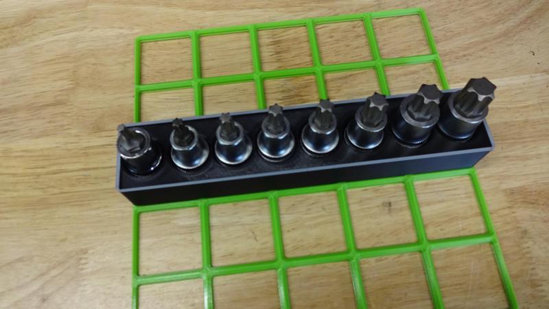 Gridfinity 1/2 no name Torx tray TX25-70 socket holder