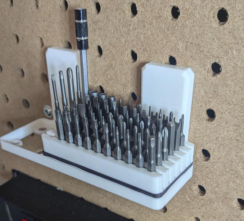 Gridfinity - 4mm screwdriver bit storage (parametric)
