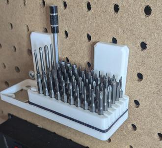 Gridfinity - 4mm screwdriver bit storage (parametric)