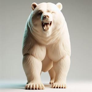 403 Minimalist Upright Snarling Bear Statue