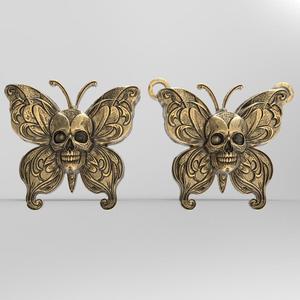 skull  butterfly pentant