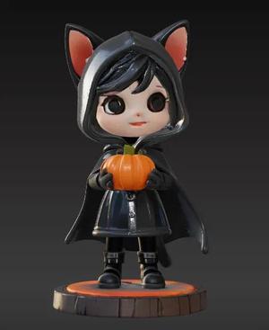Cute Girl with Pumpkin   