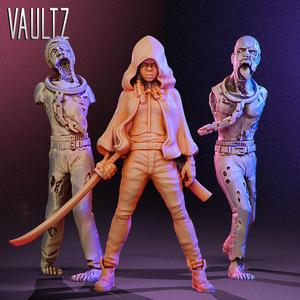 Samurai Woman Hooded + Zombies