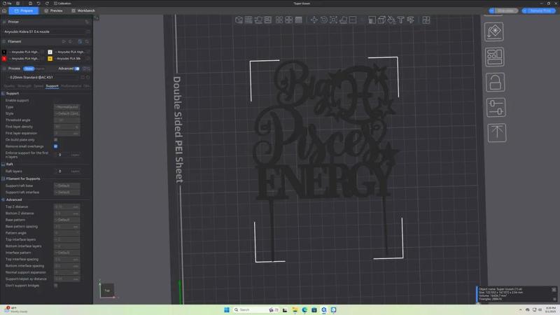 big pisces energy cake topper   