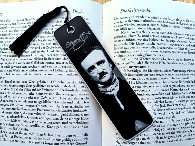 Edgar Allen Poe Bookmark, 3 Colors HueForge