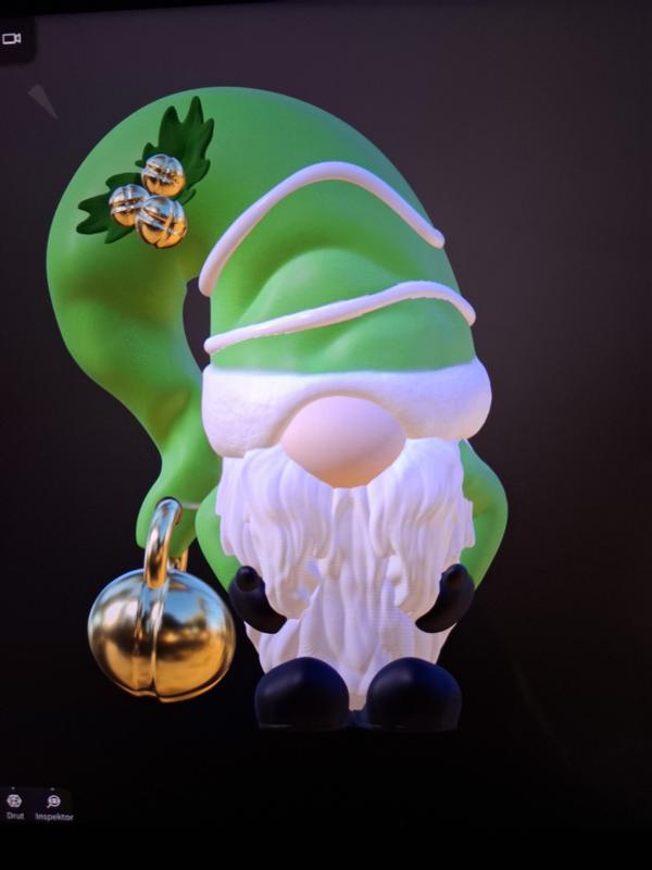 Santa Gnome, Flexi gnome,  Articulated Toy, wiglitz, minis. 3mf and stl file
