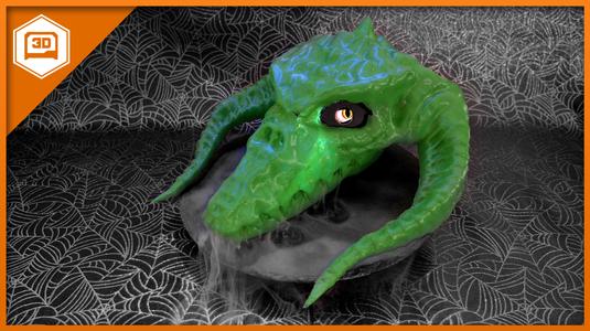 Hallow Black Dragon Skull