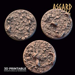 Forest Litter - 3x 40mm Round Base (ver. 2) /Pre-supported/