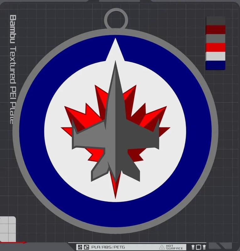 Winnipeg Jets Oversized Necklace Logo   