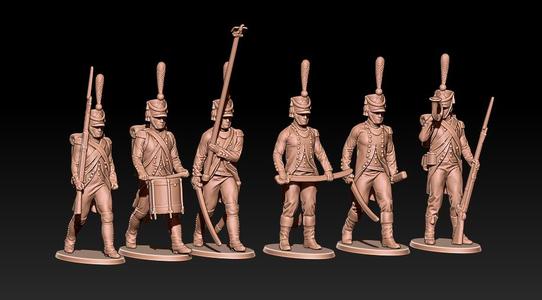 Napoleonic french command group with shako