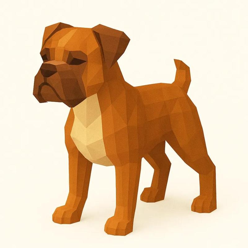Dog Boxer low poly   