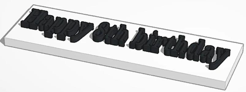 Happy 8th birthday sign   