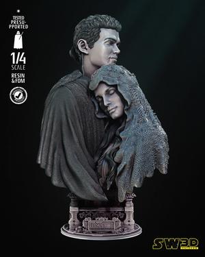 ANAKIN AND PADME BUST - TESTED AND READY FOR 3D PRINTING
