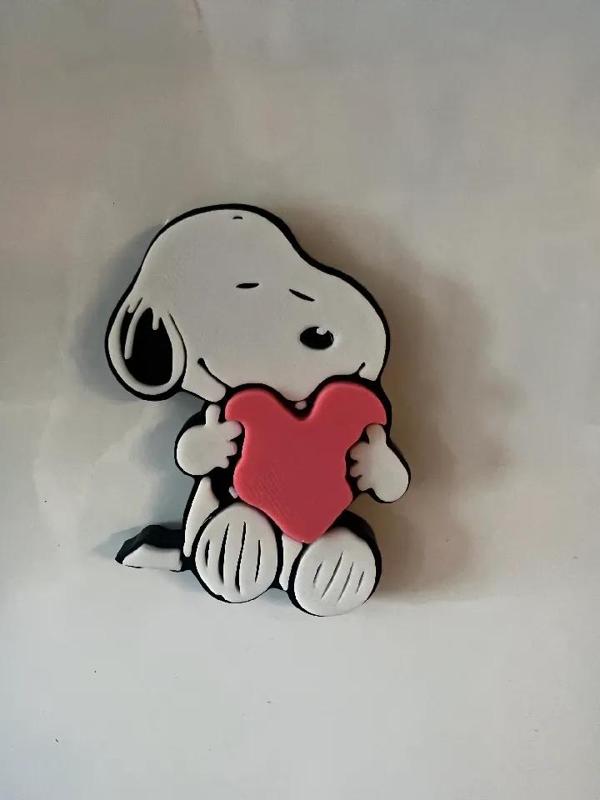 Snoopy Holding a Heart Magnet   