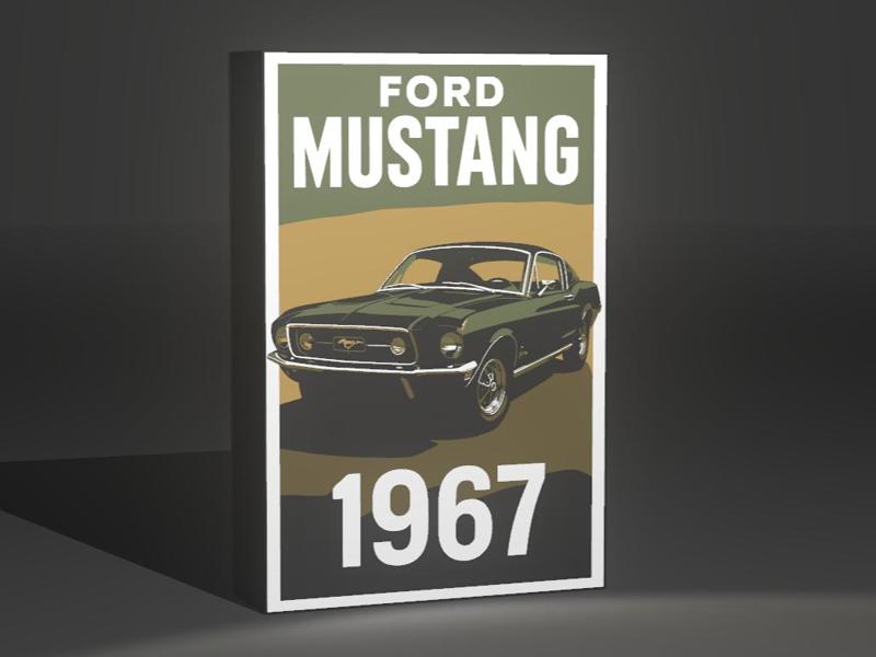 1967 Classic Ford Mustang 3D LED Lamp