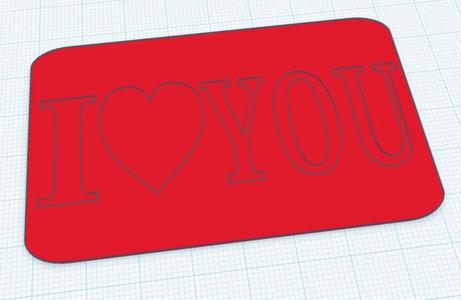 3d printed i heart you wallet card   