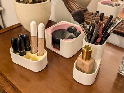 Modular Stackable Makeup Organizer Brush Lip Case
