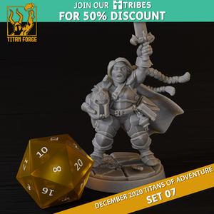 Dwarf Female Paladin - RPG Hero Character D&D 5e - Titans of Adventure Set 07