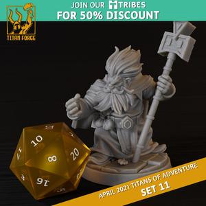 Dwarf Male Wizard - RPG Hero Character D&D 5e - Titans of Adventure Set 11