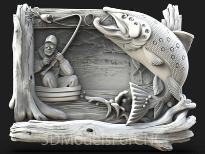 3D Model STL File for CNC Router Laser & 3D Printer Fishing 5