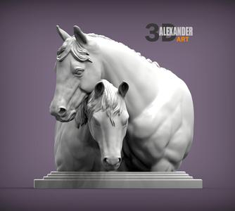 Love horses bust 3D print model