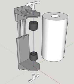 Wall mounted kitchen roll holder   