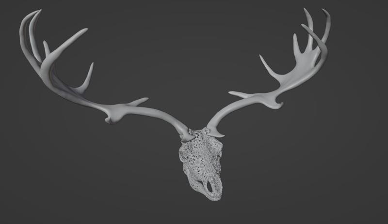 FILIGREE Deer or Elk SKULL WITH HORN