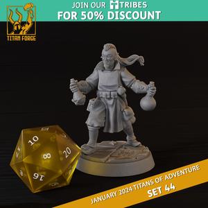 Human Male Alchemist - RPG Hero Character D&D 5e - Titans of Adventure Set 44