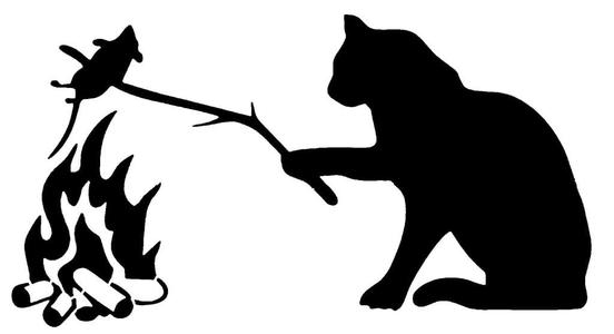 Cat Fire stencil
