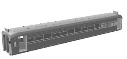 L&Y Railway 3rd rail EMU Manchester-Bury line 3rd class trailer coach 1/76 scale