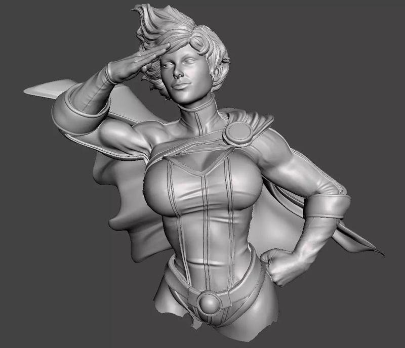 Power Girl 3d model BUST ready for 3d printing