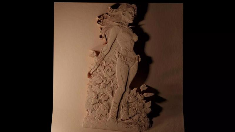 Poison Ivy Batman CNC 3d Print High Relief Sand Casting