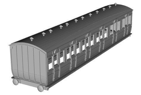 Metropolitan Railway Ashbury Bogie Composite Coach 1/148 scale
