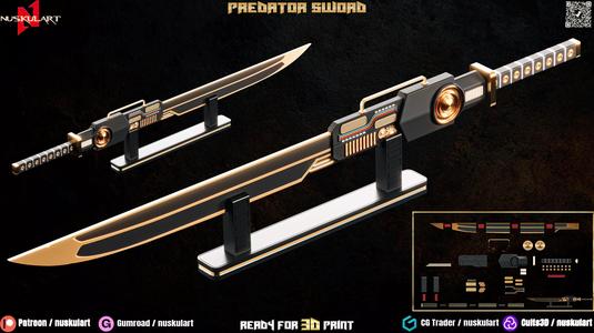 Predator Sword - Luxury Cosplay - REAL SIZE - 3D Printing