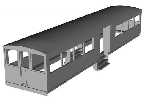 Bermuda Railway(standard Gauge)Tourist/Toast Rack(2nd class) coaches  1/148 scale