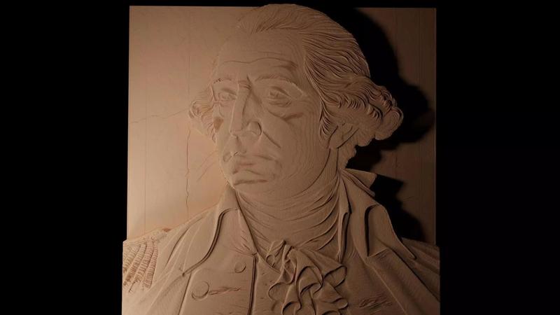 George Washington CNC 3d Print High Relief Sand Casting